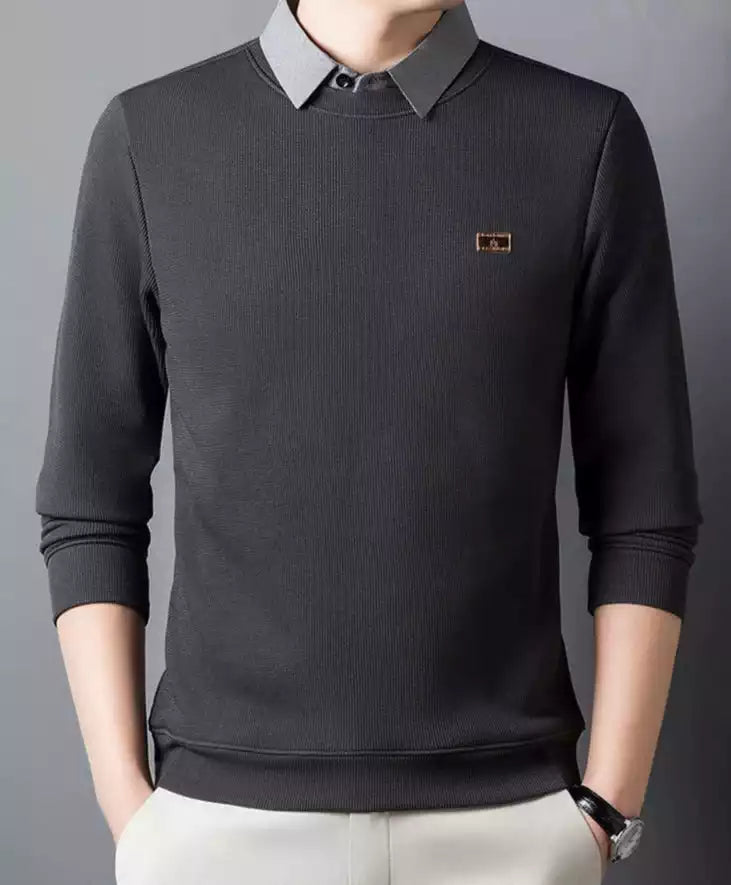Ribbed Men's Polo T-Shirt – Classic Fit, Breathable Cotton, Everyday Comfort