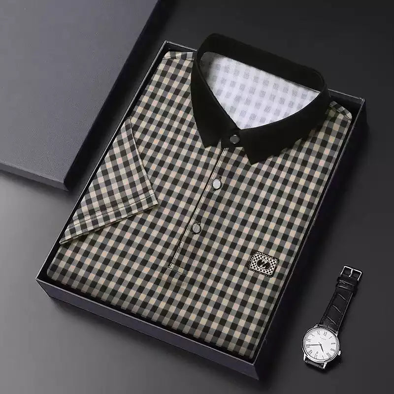 Checks Men's Polo T-Shirt – Classic Fit, Breathable Cotton, Everyday Comfort